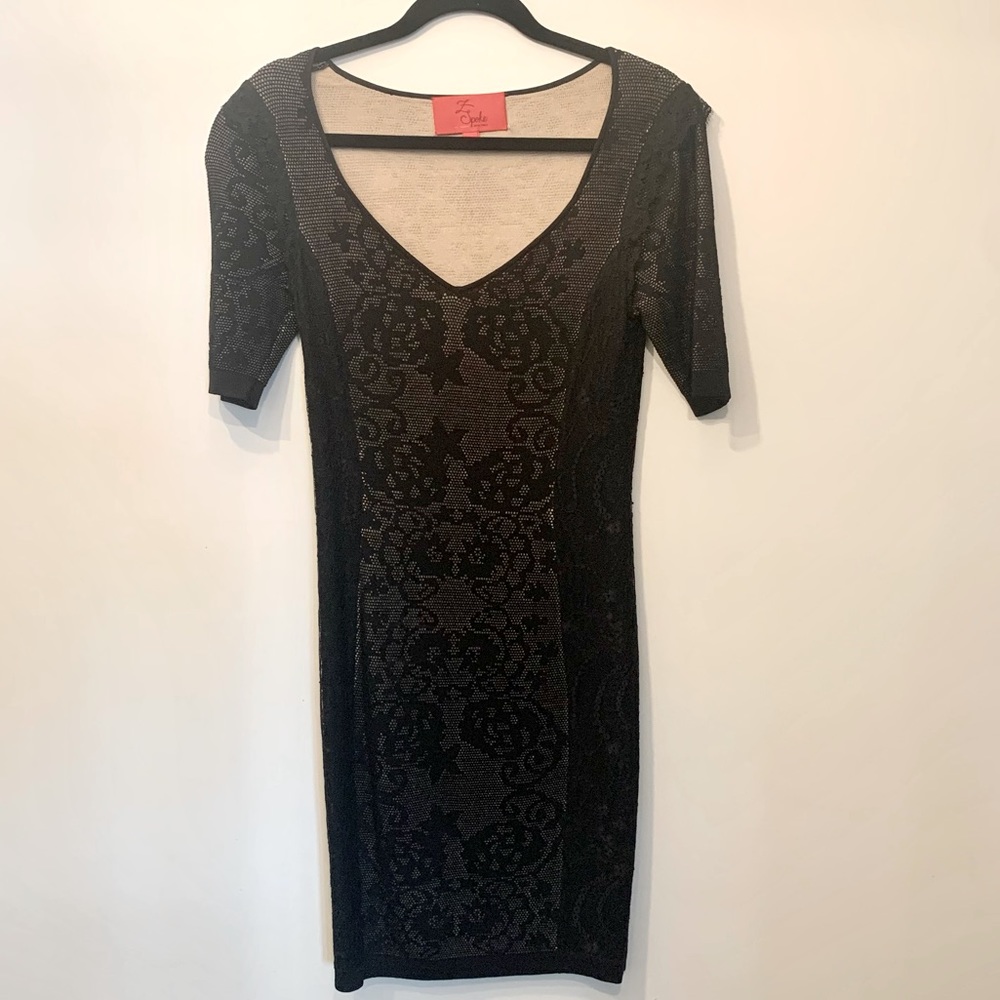 Zac Posen Z Spoke Black Bodycon Dress S